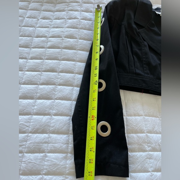 YOUNG EDWARDIAN Rare Vintage Black Two Piece Set Bolero Jacket/Skirt Size 9 - Picture 8 of 10